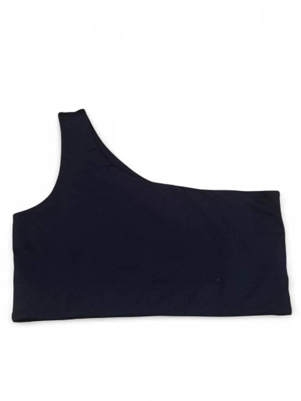 girlfriend collective Black One-Shoulder Crop Top